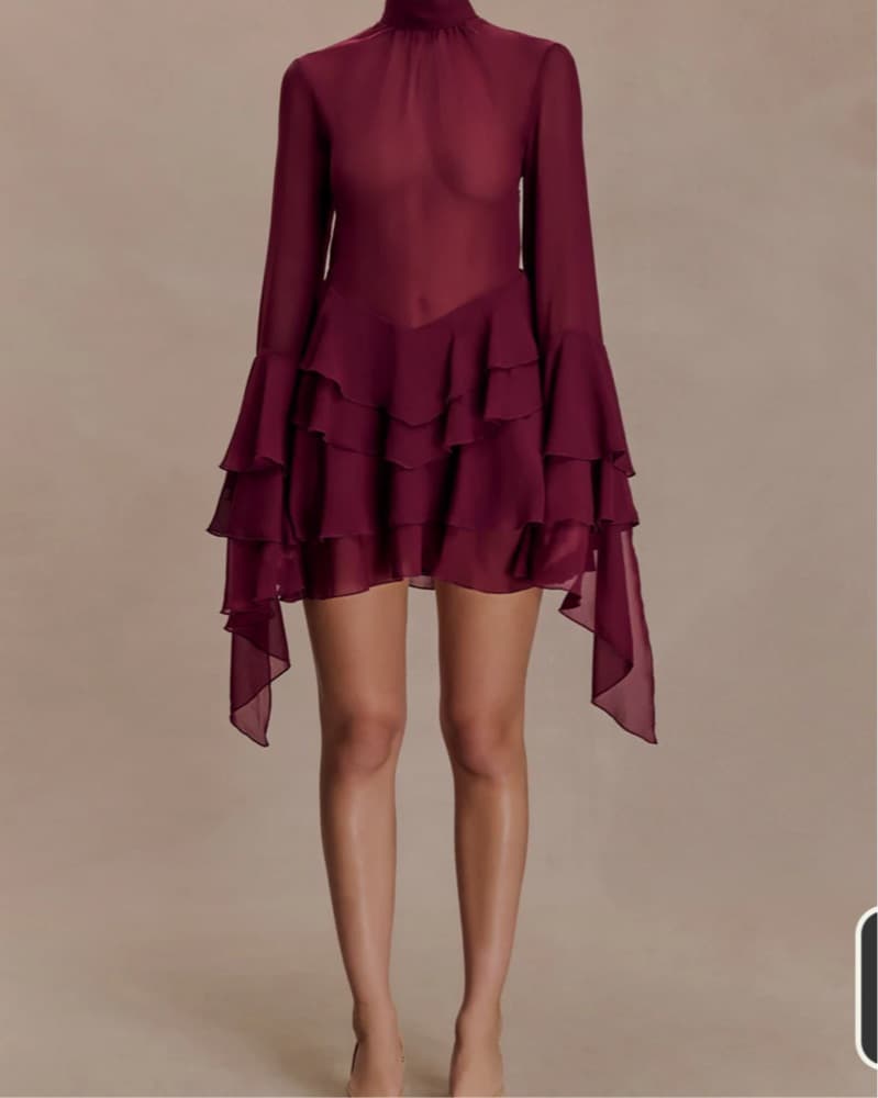 Meshki nimah Chiffon Ruffle Dress - Image 1