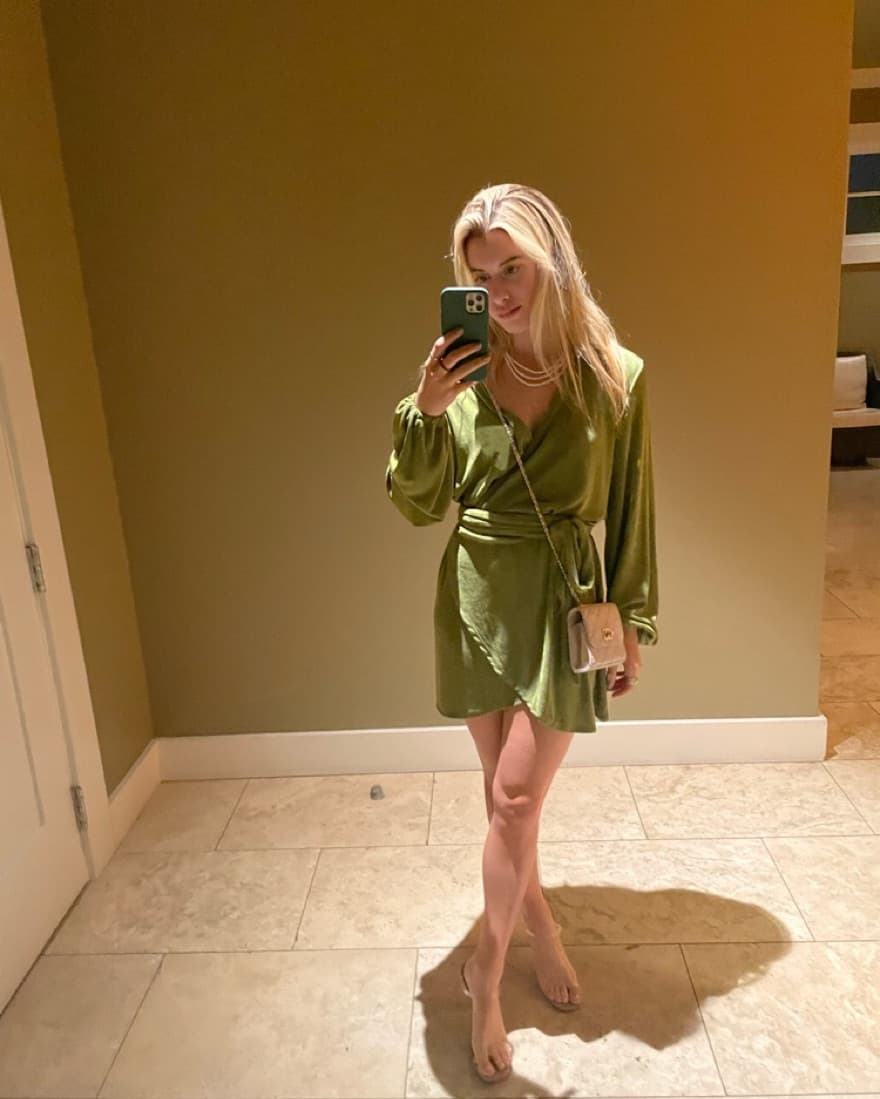 Green Wrap Dress - Image 2