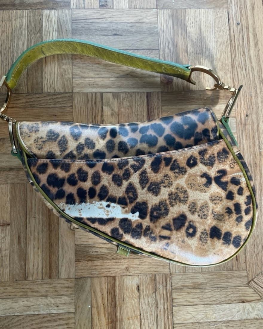 Leopard Print Dior saddle bag - Image 2