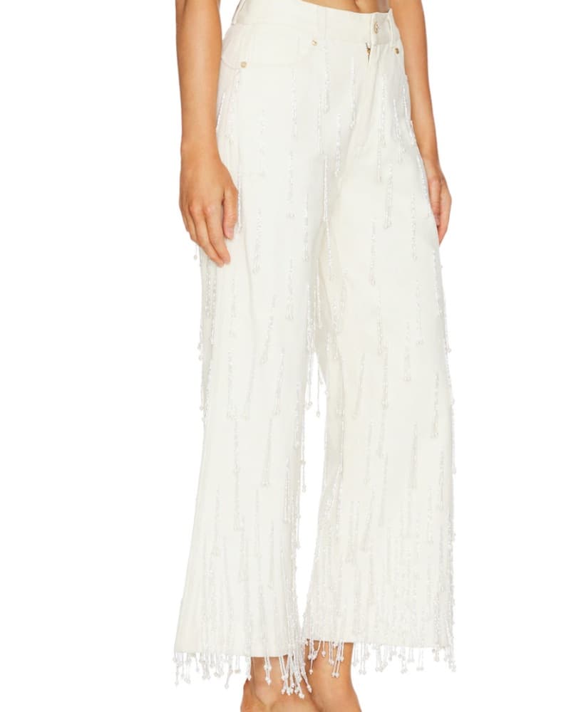 Cult Gaia America Wide Leg Jeans in Off  - Image 5