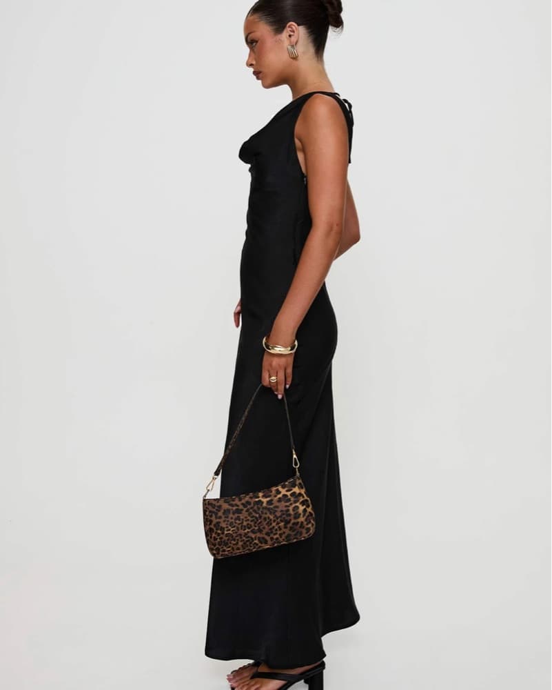 Princess Polly Black Silk Dress - Image 4