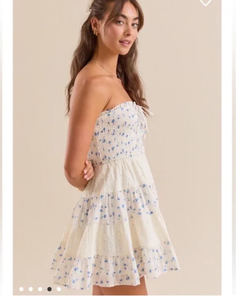 Floral Tiered Mini Dress - Image 1