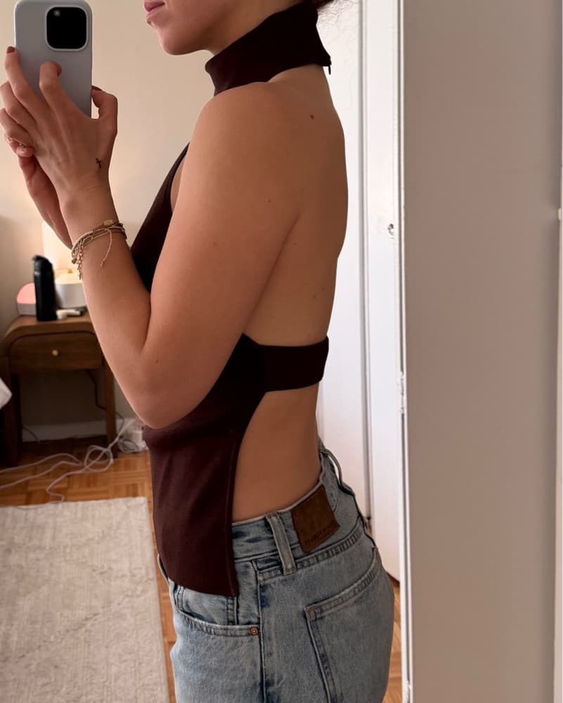 Brown Halter Neck Top - Image 3