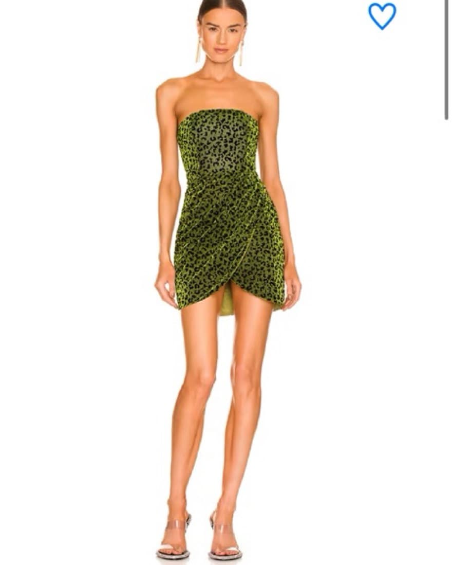 Shimmery Cheetah Print Green Dress - Image 1