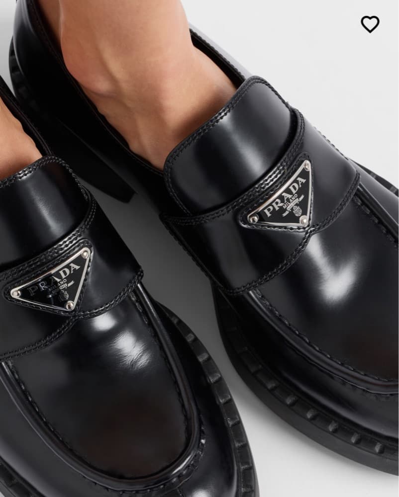 Black Prada Brushed Leather Loafers - Image 2