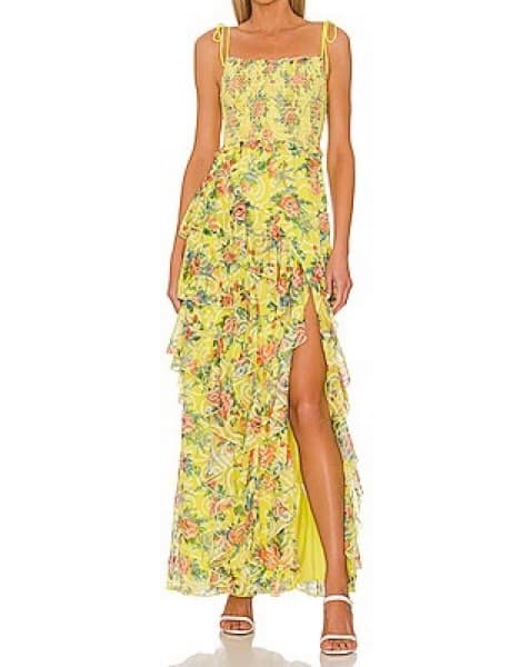 Alice And Olivia Yellow Floral Dress  - Image 1