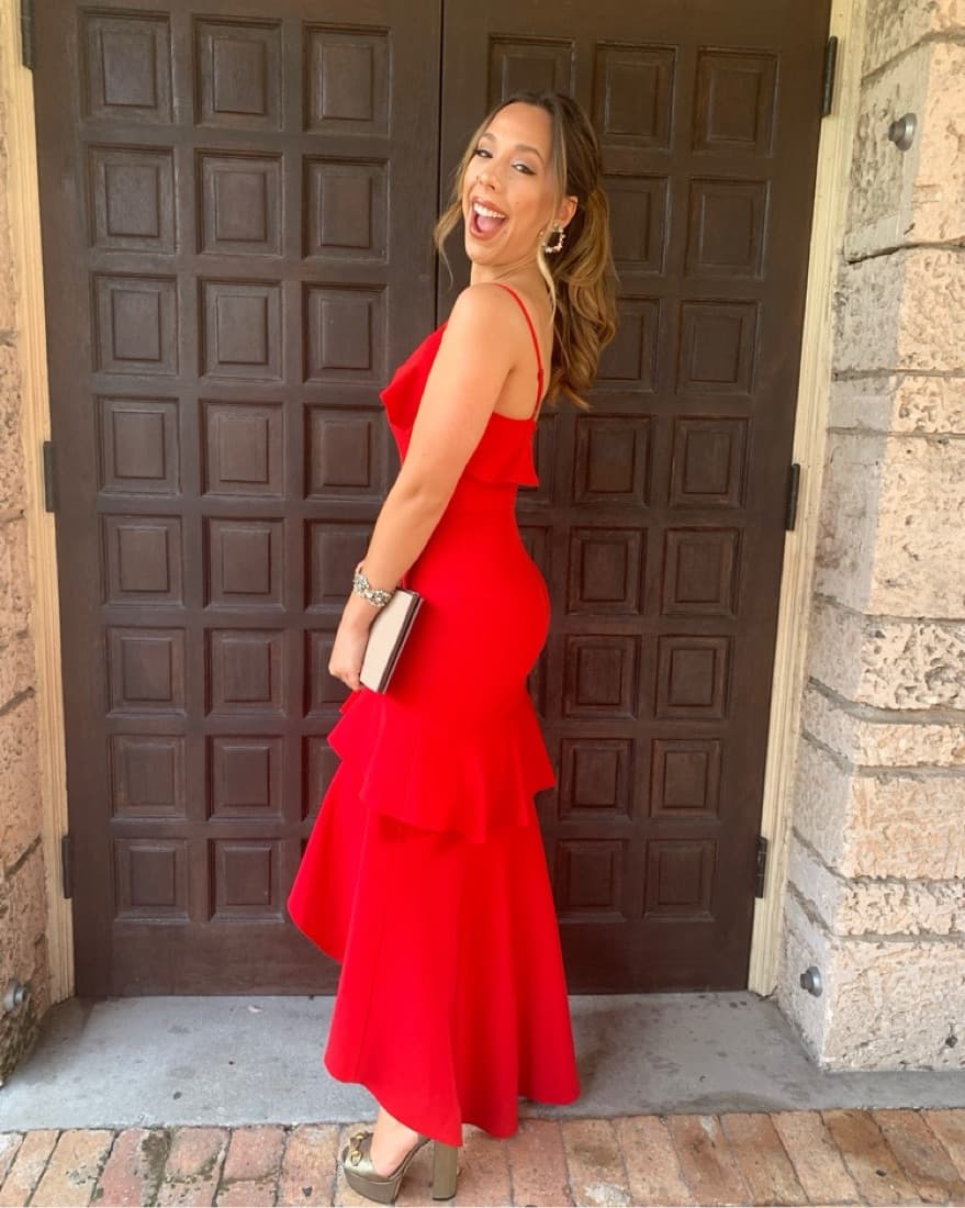 Red Saks Formal Dress - Image 2