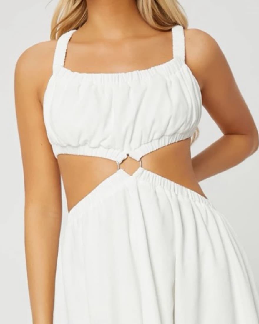 Maxi White O-Ring Dress - Image 4