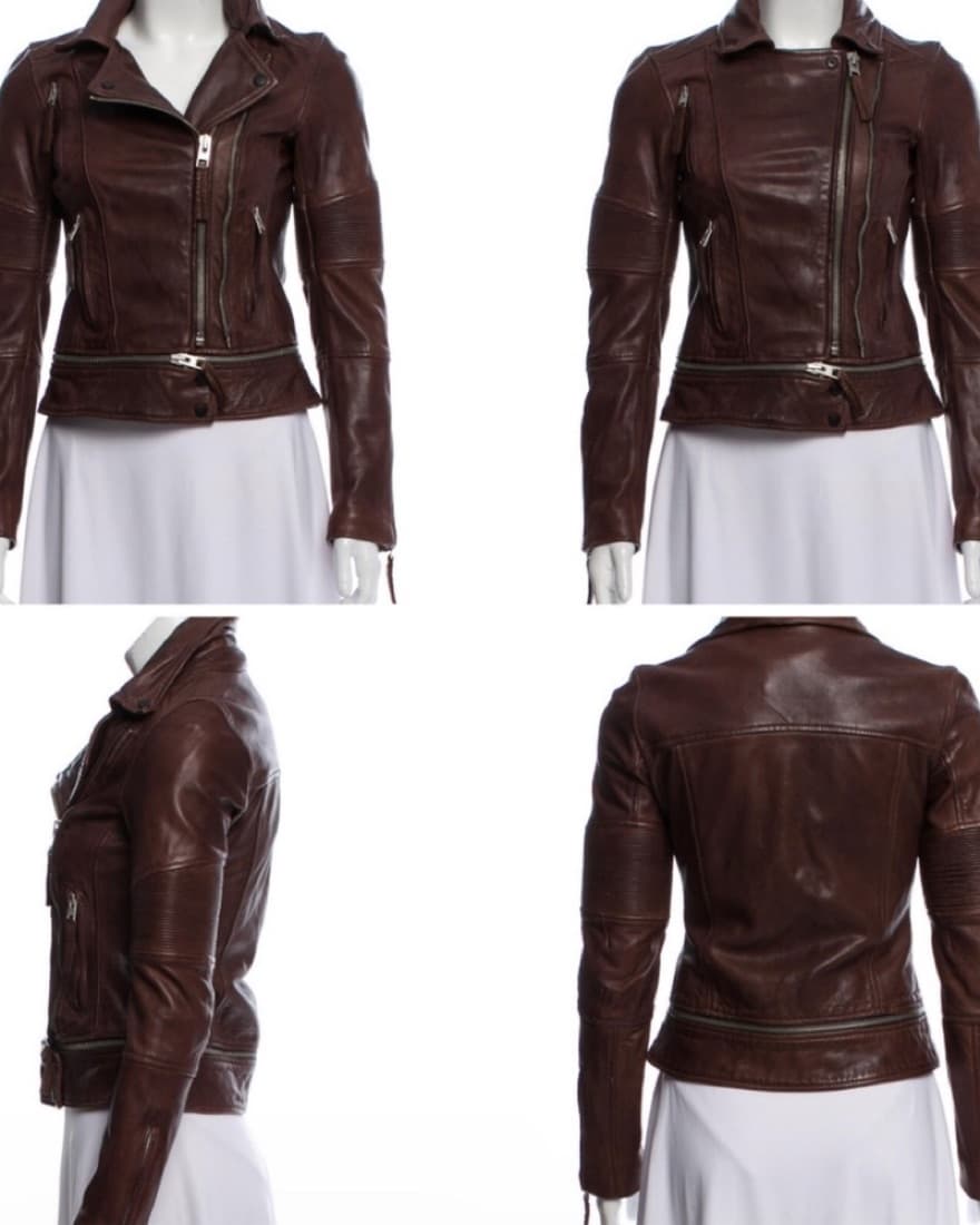 All Saints Leather Jacket Moto 2 XS - Image 5