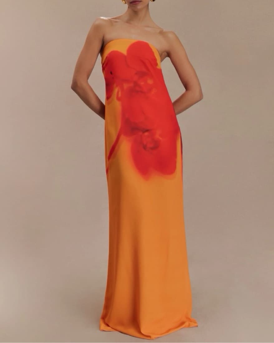Meshki Amaya Strapless Orange Dress - Image 3