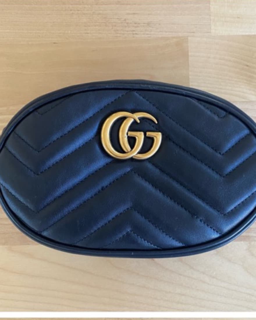 GUCCI BLACK LEATHER MARMONT BELT BAG - Image 3