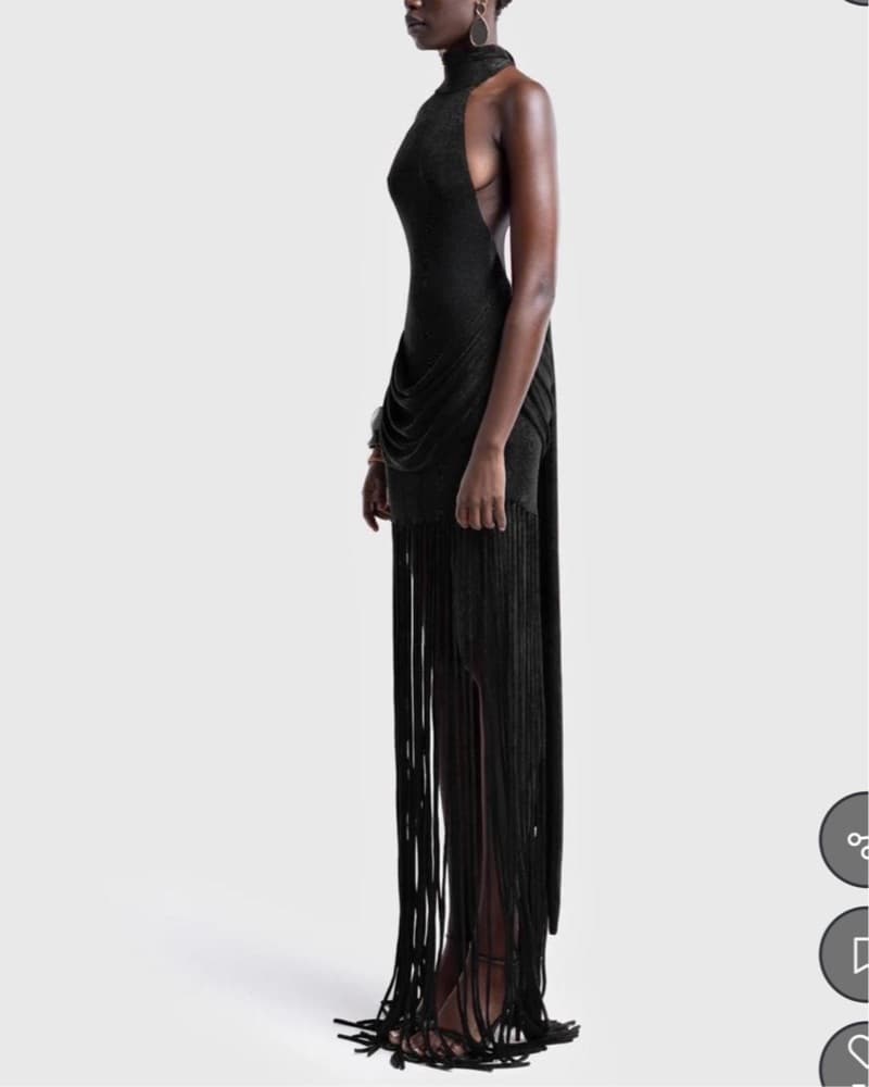 Bbx Brand Black Fringe Maxi Dress - Image 3