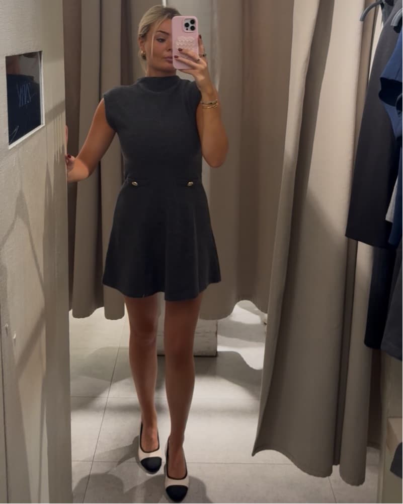 Zara Dark Gray Soft Mini Dress - Image 1