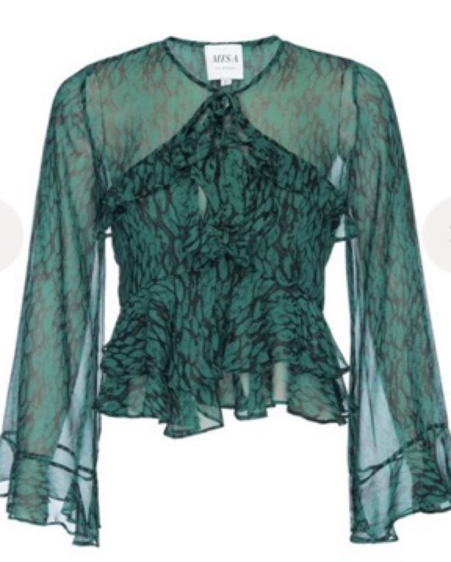 Misa Flowy Green Damaris Top - Image 2