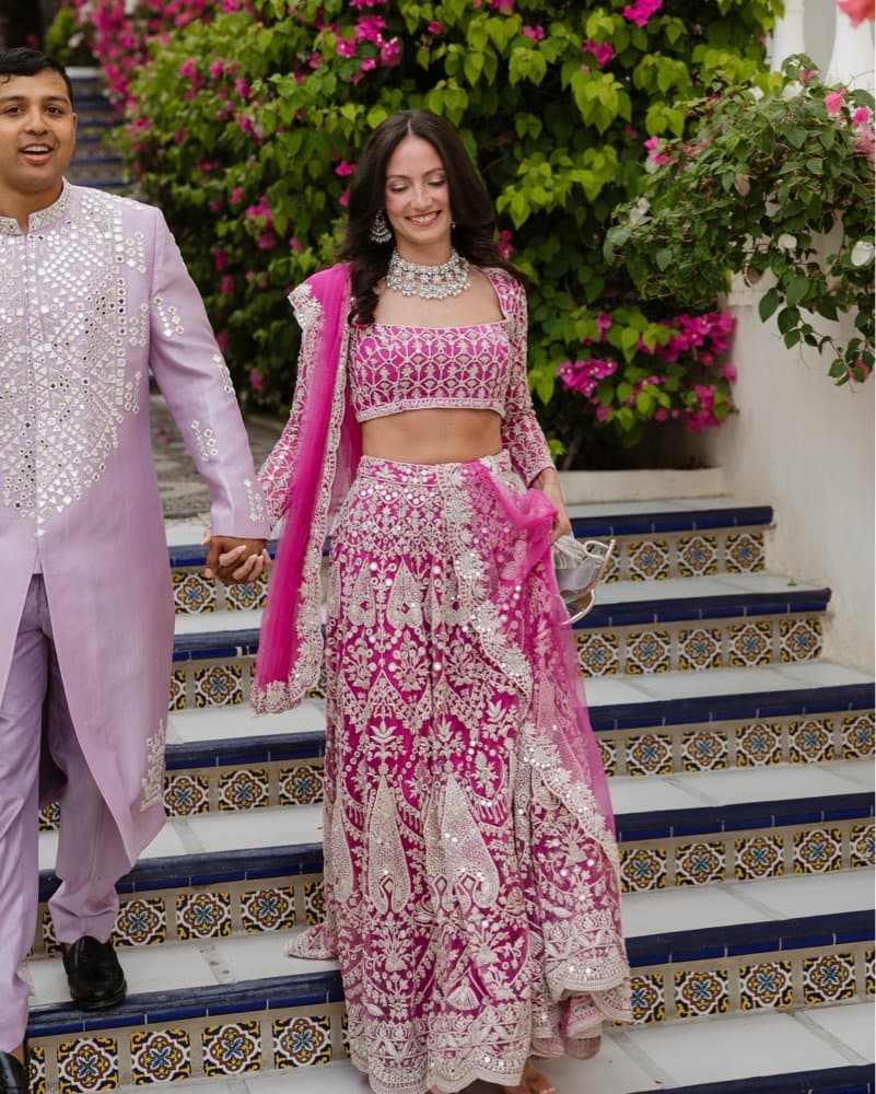 Enchanting Fuchsia Embroidered Lehenga Set - Image 1