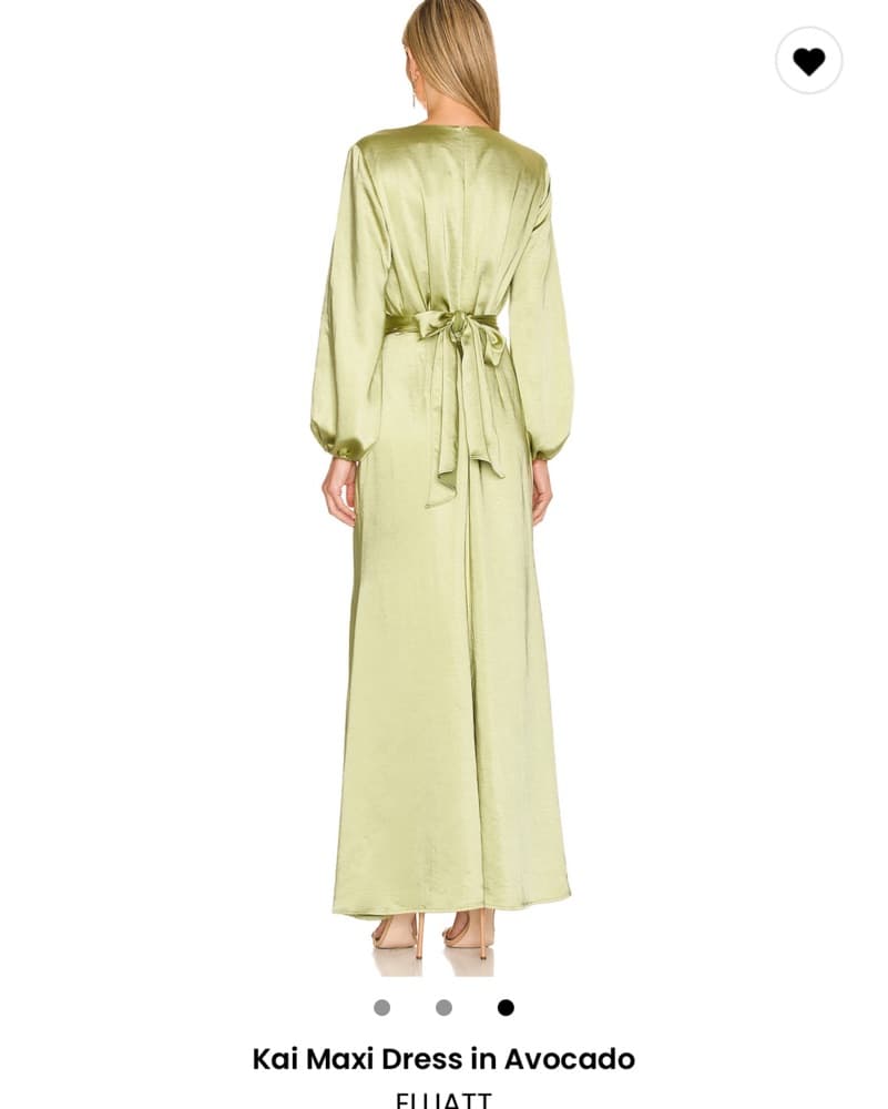 Long Sleeve Avocado Green Gown - Image 2