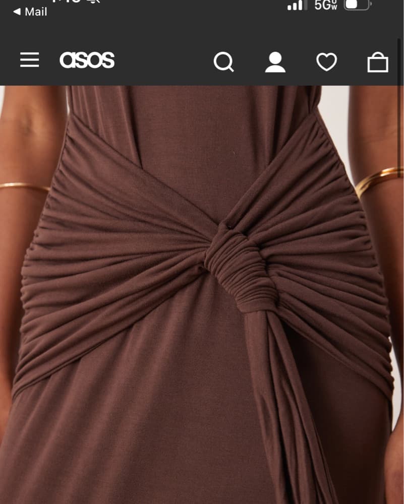 Brown Twist Maxi Dress - Image 3