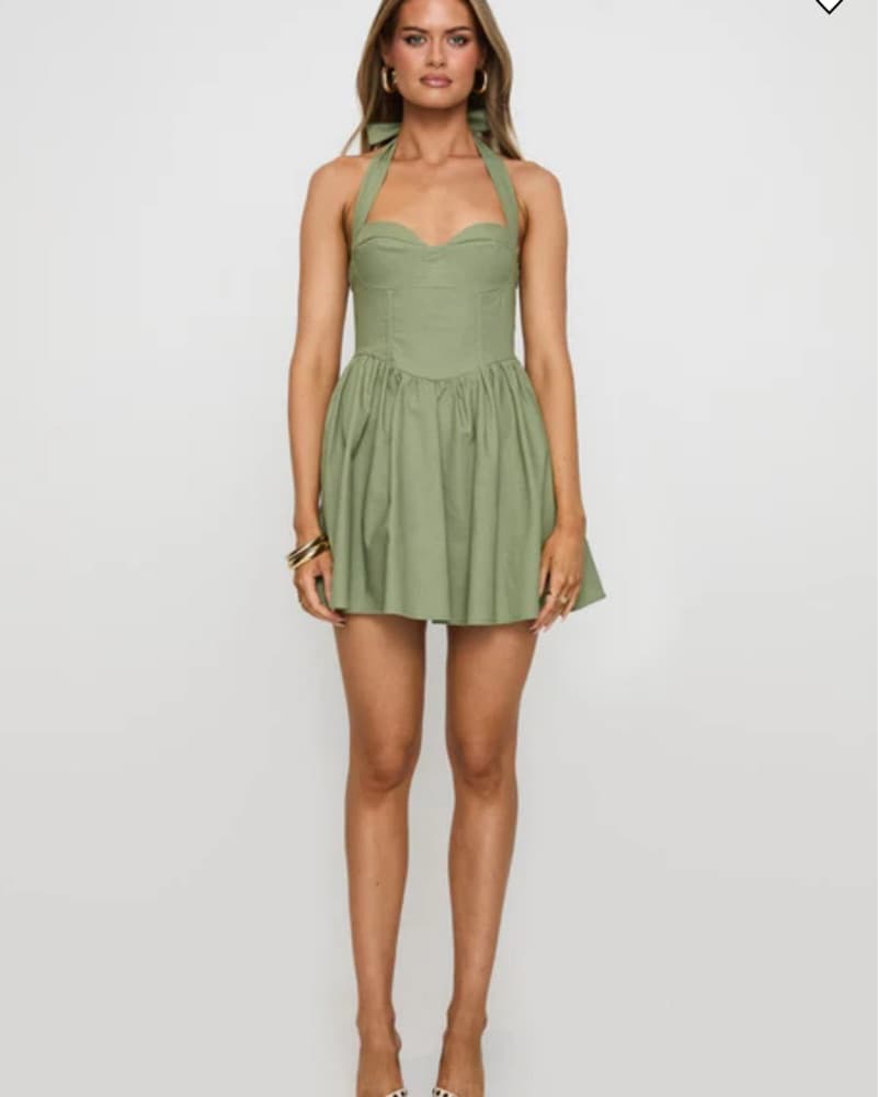 Sage Halter Mini Dress - Image 1