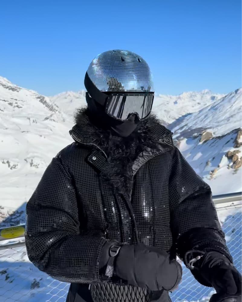 Disco Silver Ski Helmet  - Image 1