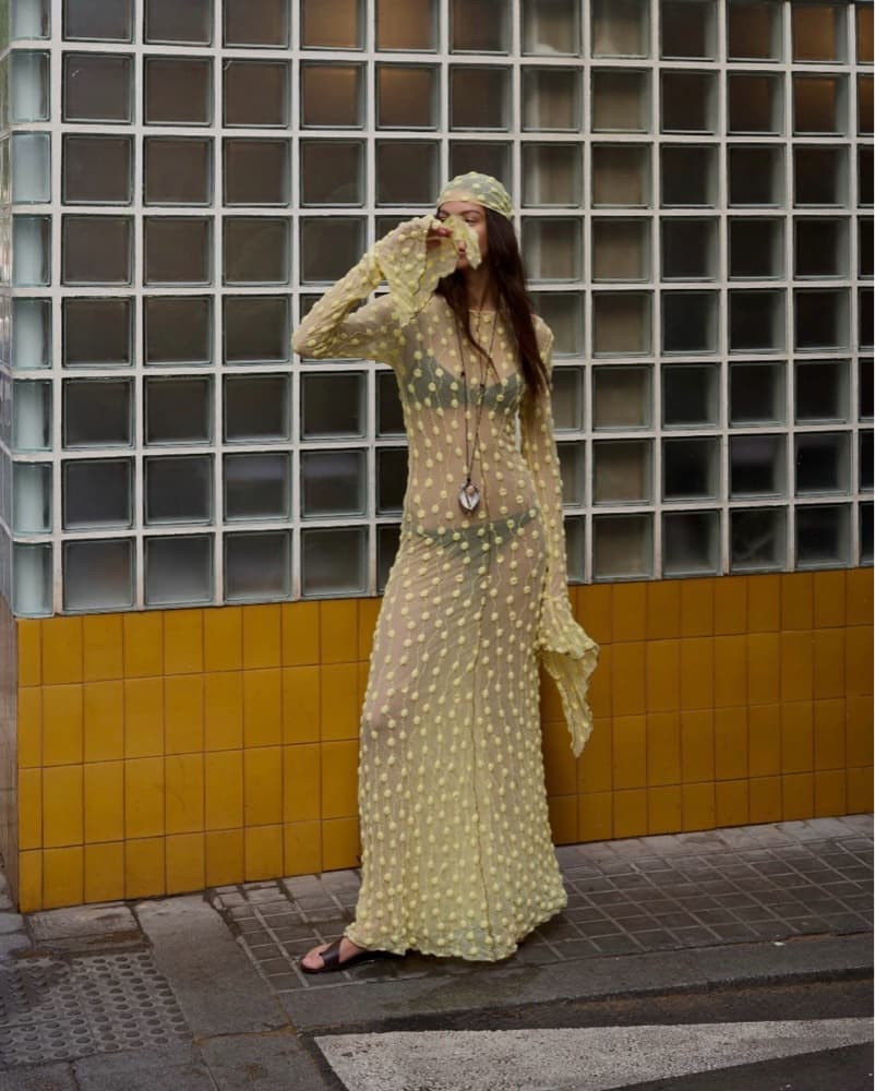 Marfa Yellow Debbie Lace Dress - Image 2
