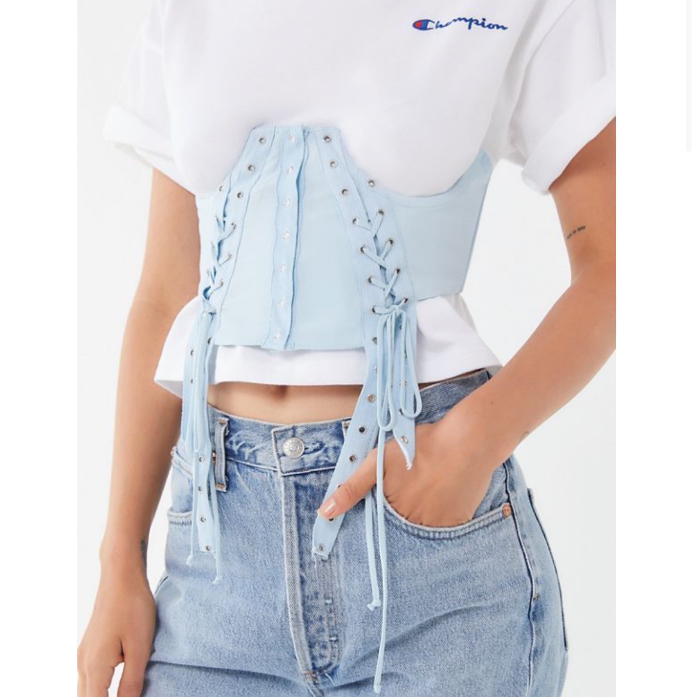 For Love And Lemons Blue Corset - Image 1