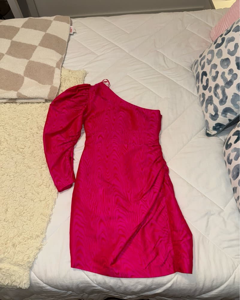 ALC Pink One Sleeve Dress - Image 3
