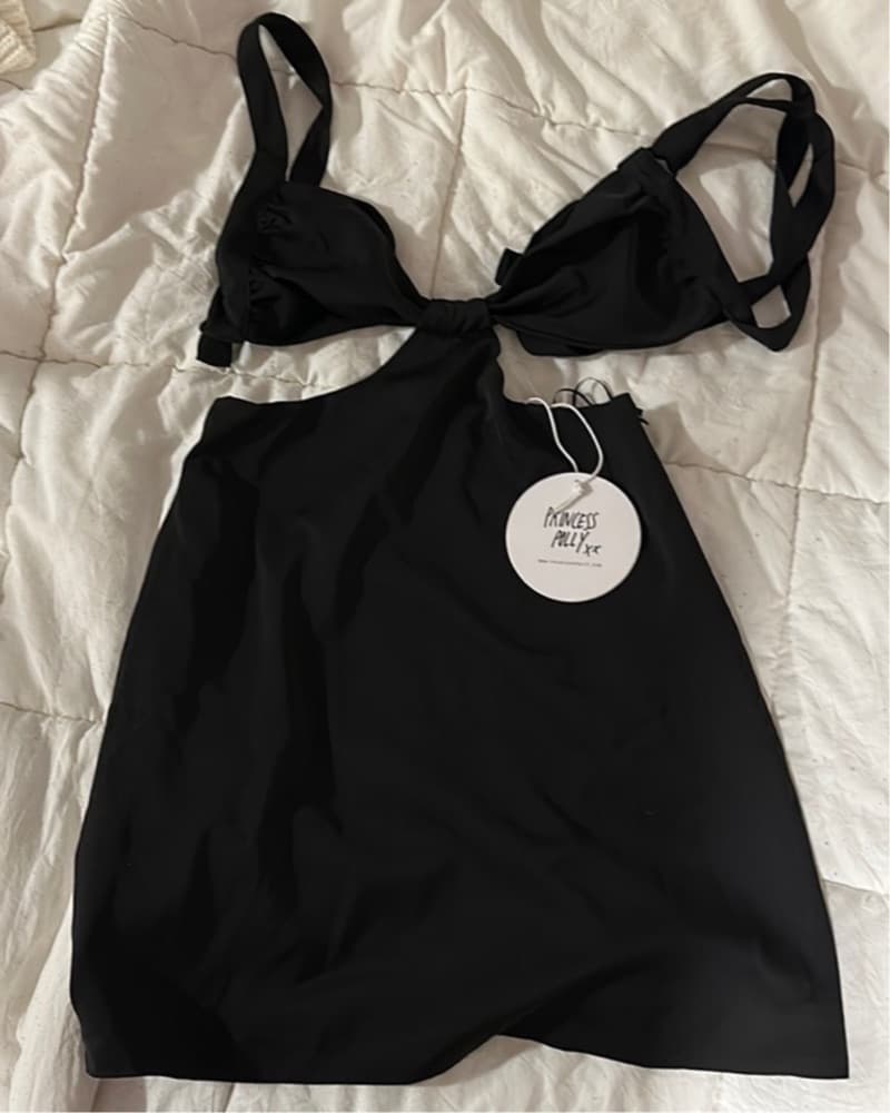strappy cutout little black dress - Image 2