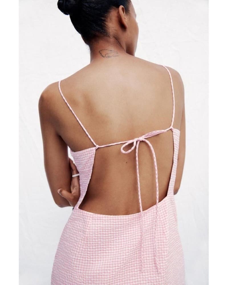 Zara Pink Gingham Mini Dress - Image 2