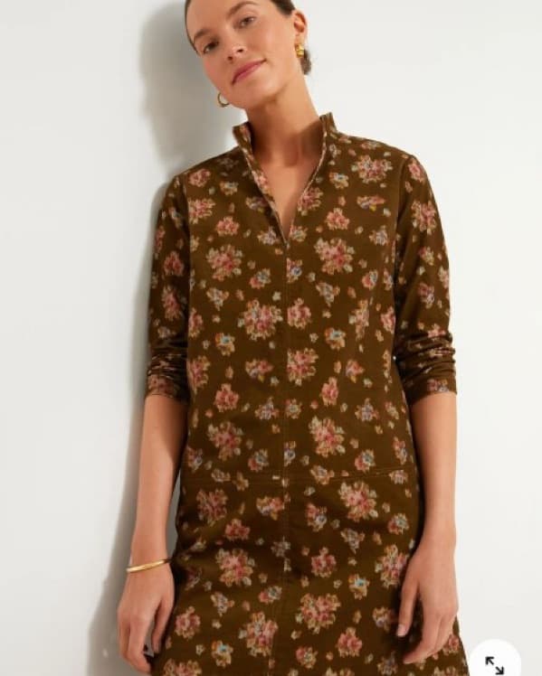 Hazel Bouquet Corduroy Clifton Dress - Image 1