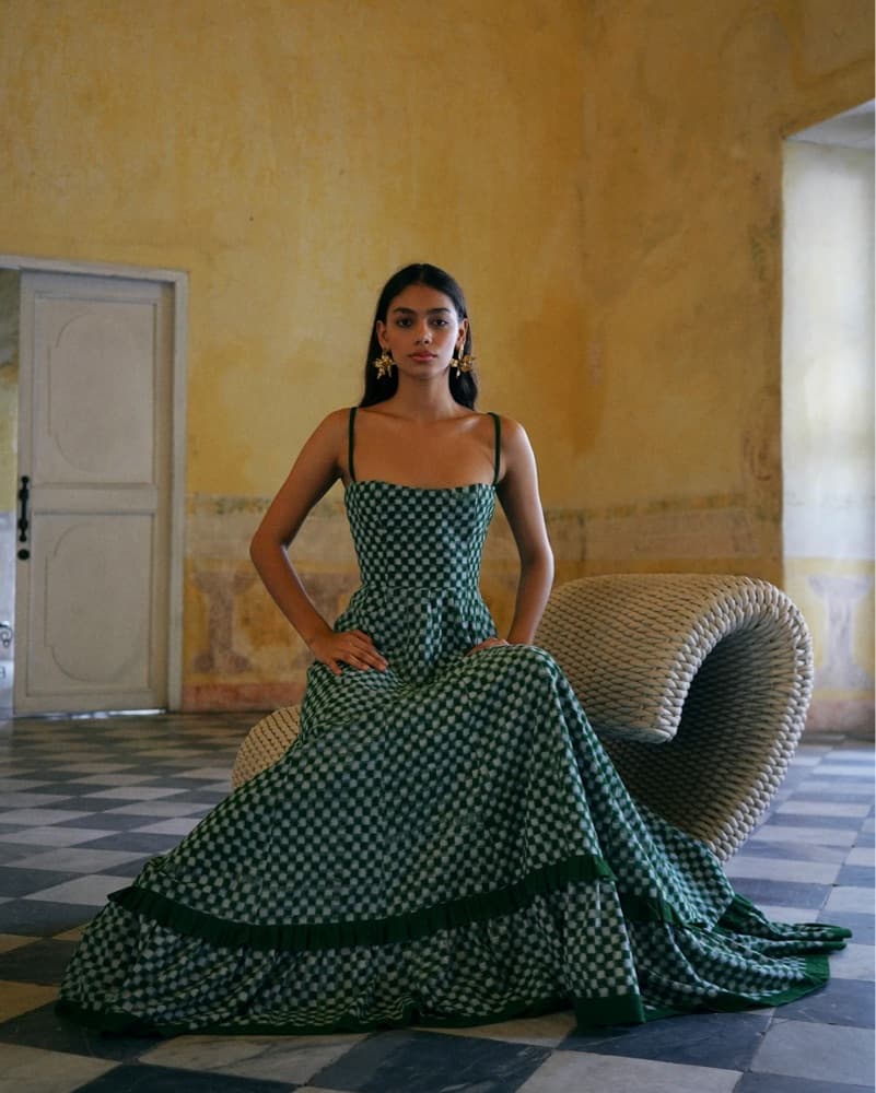 De Castro Checkmate Dress (Green) - Image 1
