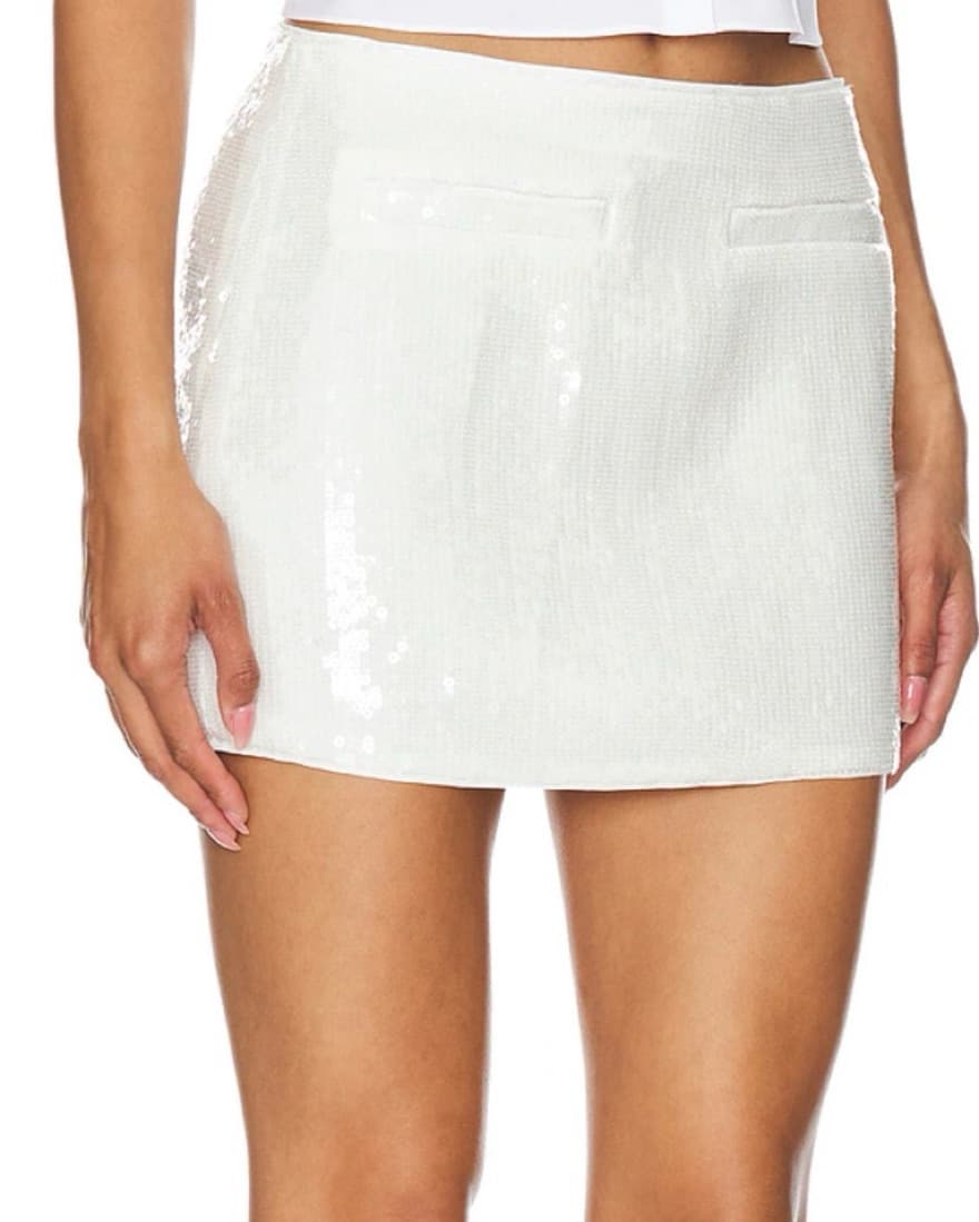 Theory Sequin White Mini Skirt - Image 1