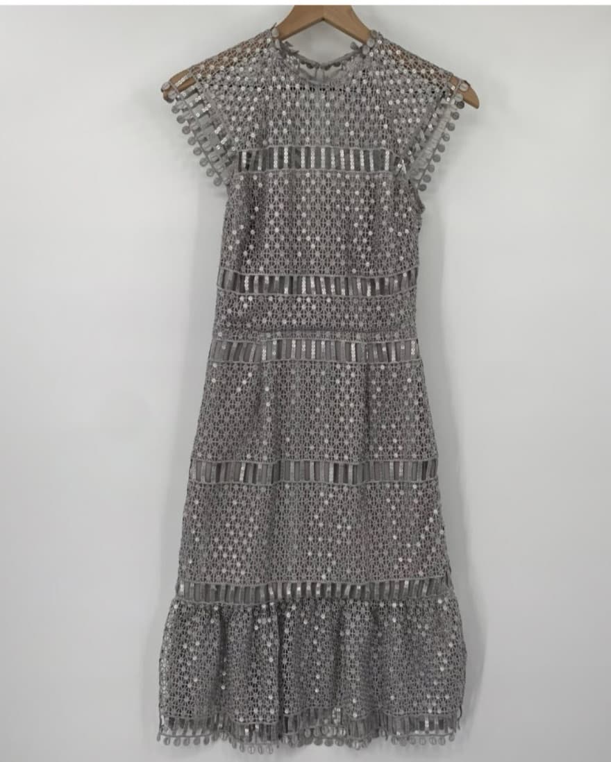 Saylor Silver Illusion Festive Dress - Image 6