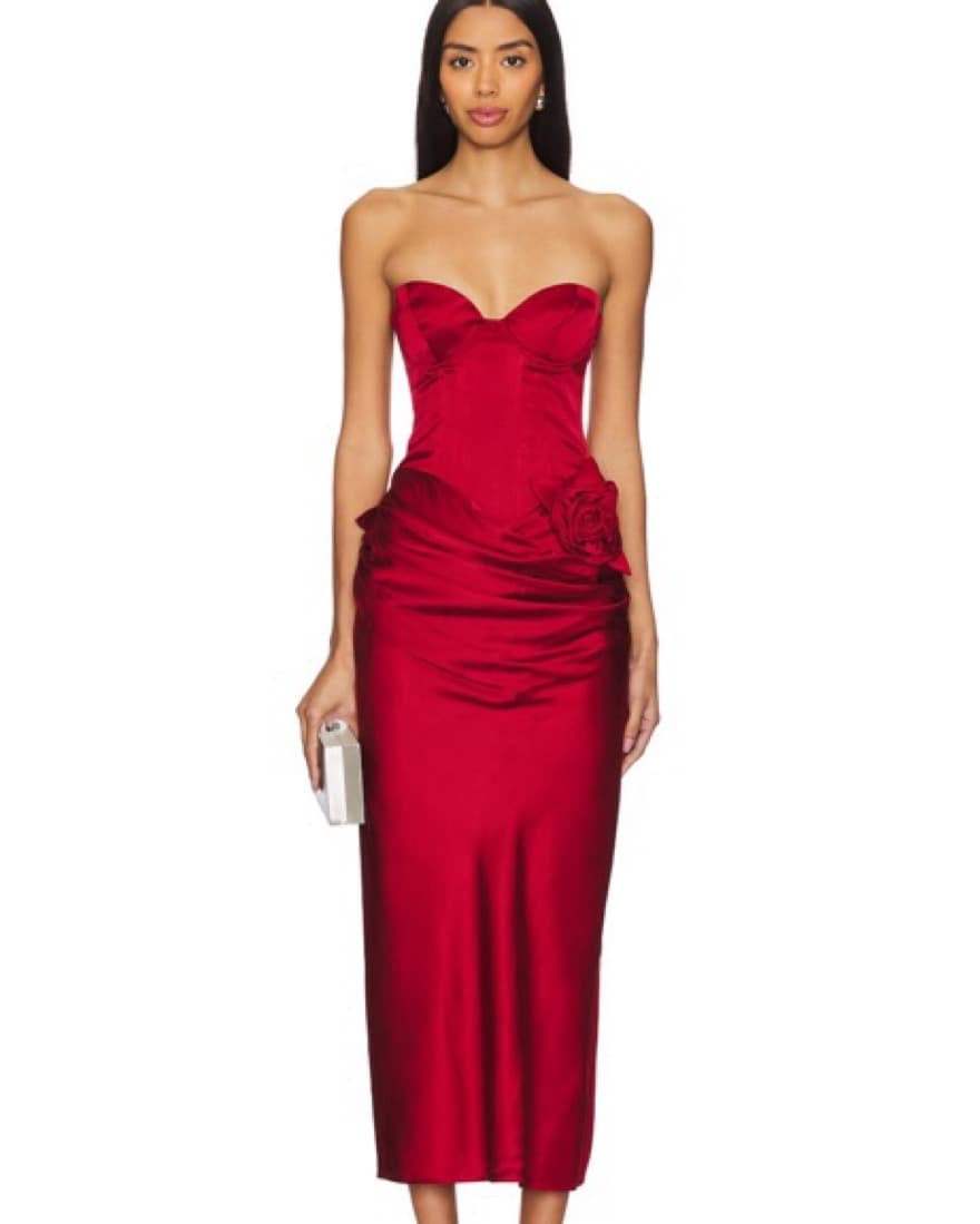 Red Corset Maxi Dress - Image 1