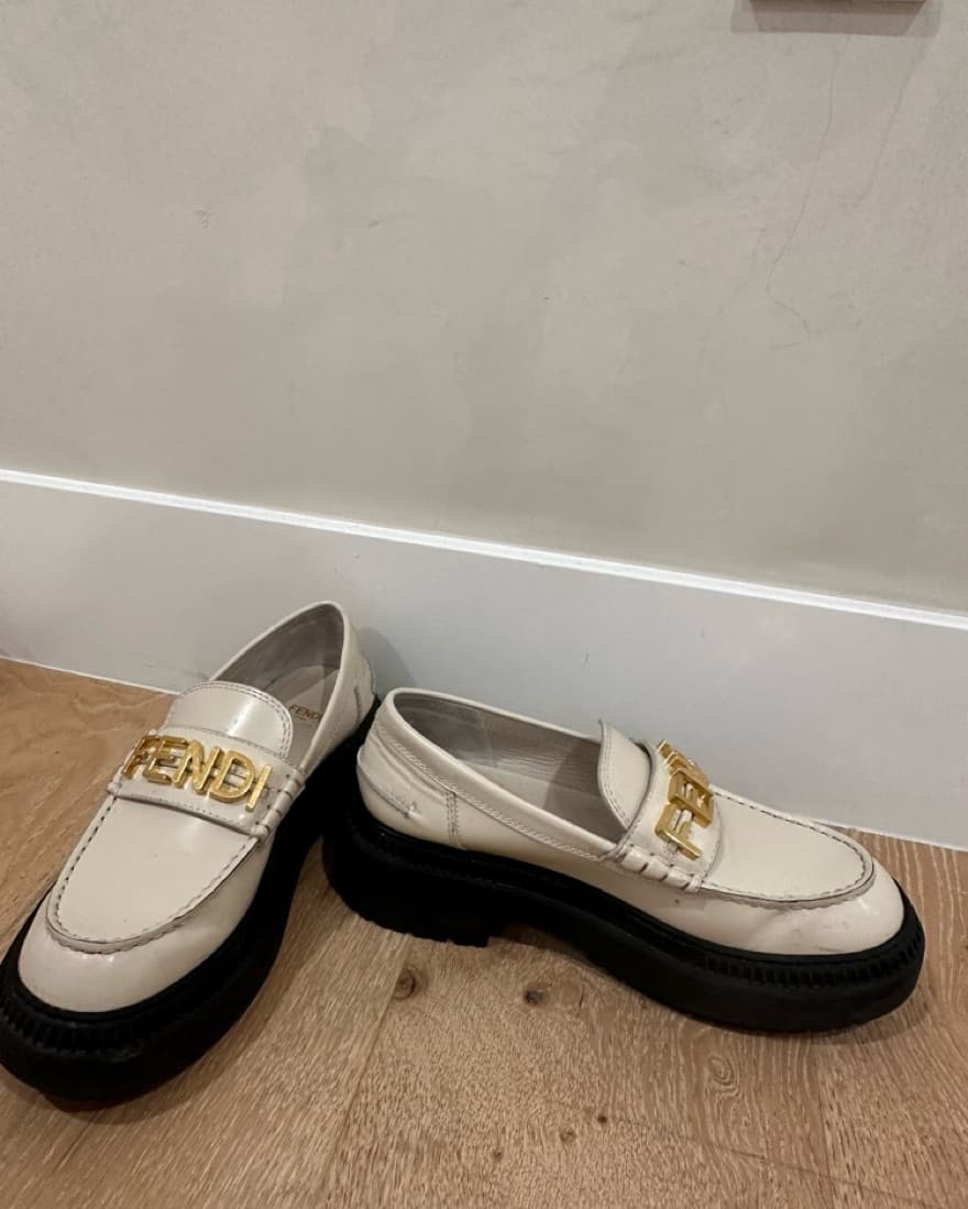 Fendi Cream Platform Loafers - Image 5