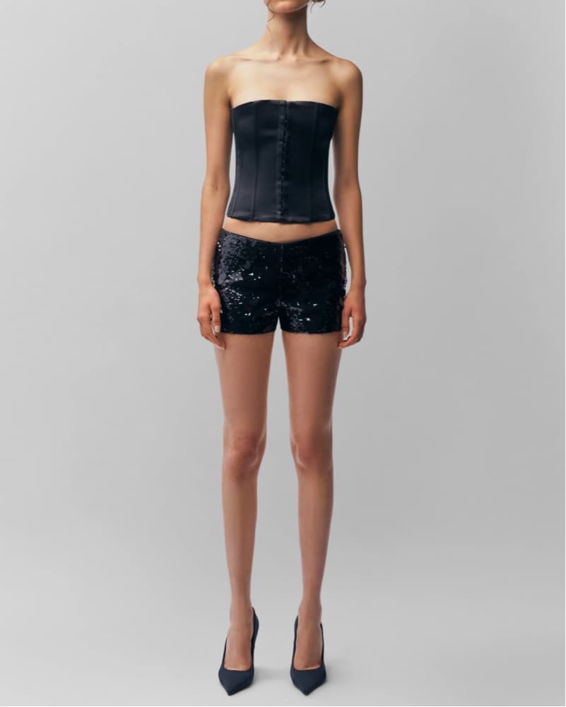 Guizo Black Sequin Paillette Short - Image 3