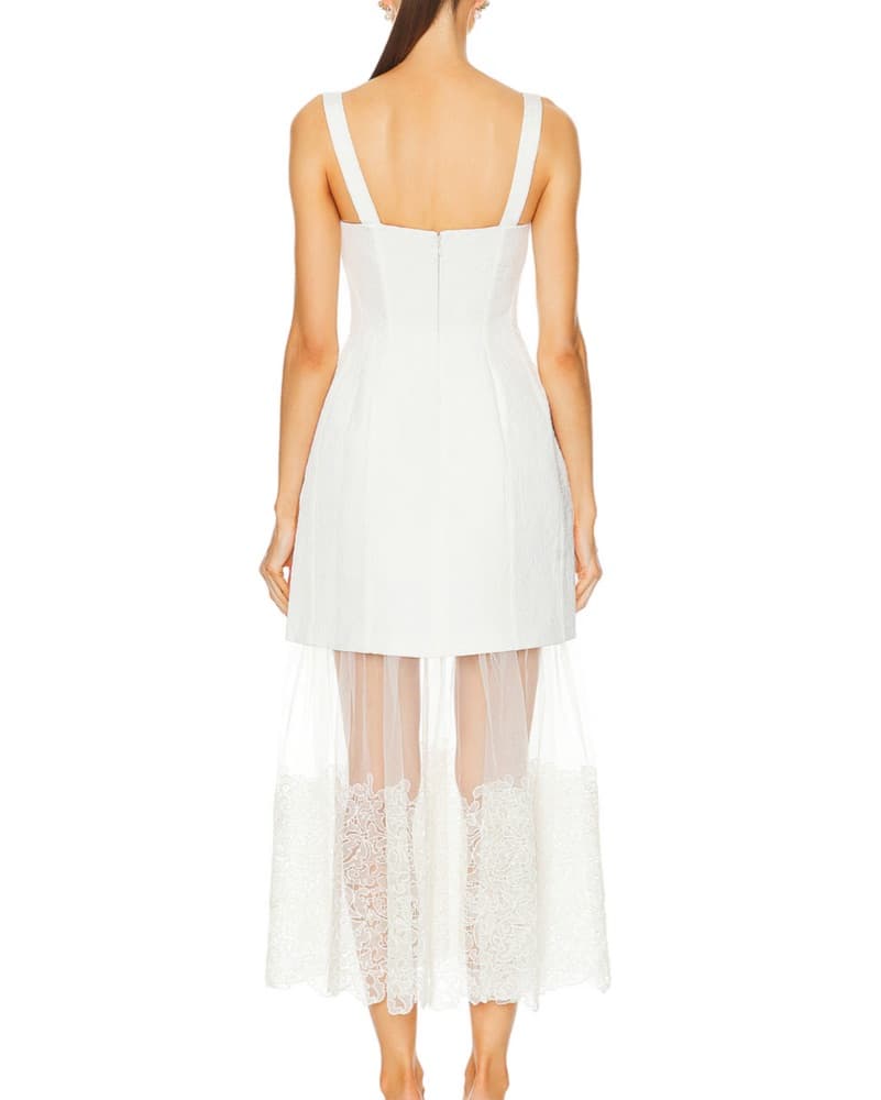 Ivory SIMKHAI Callan Bustier Midi Dress - Image 3