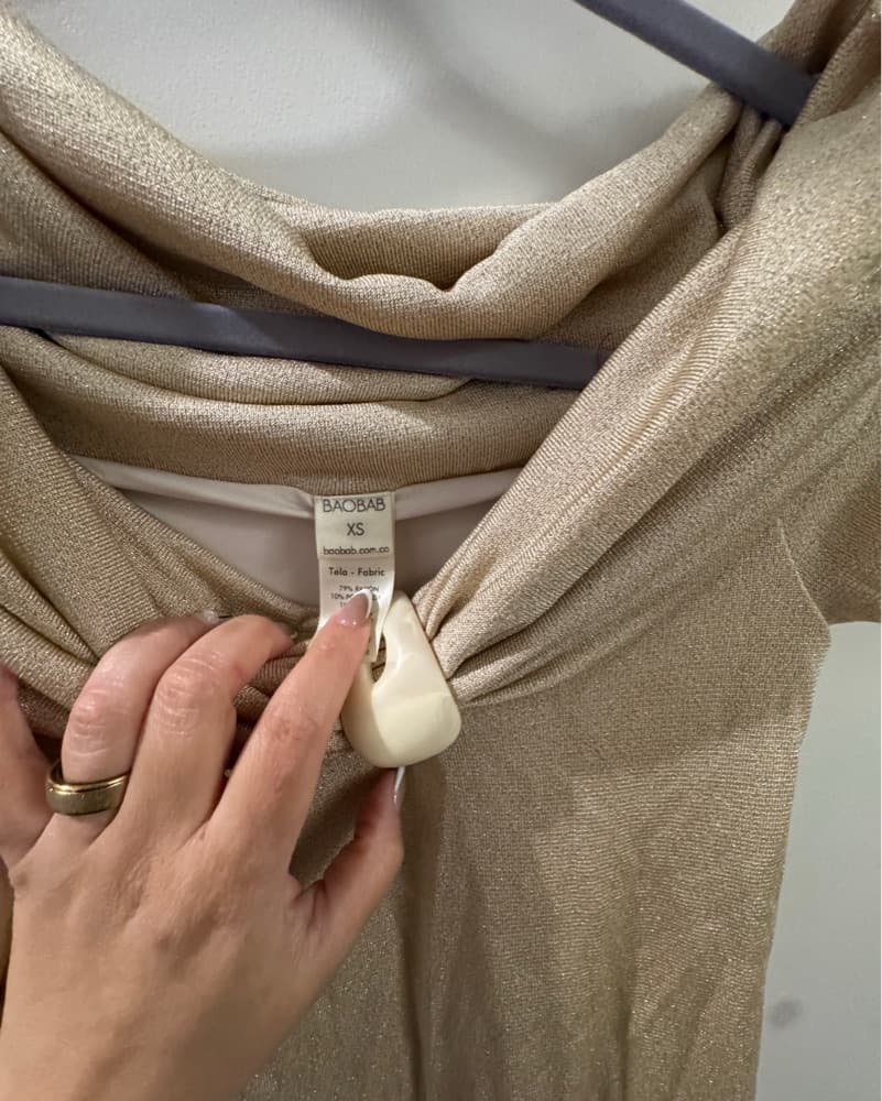 Candy Mini Dress Beige in Jersey - Image 5