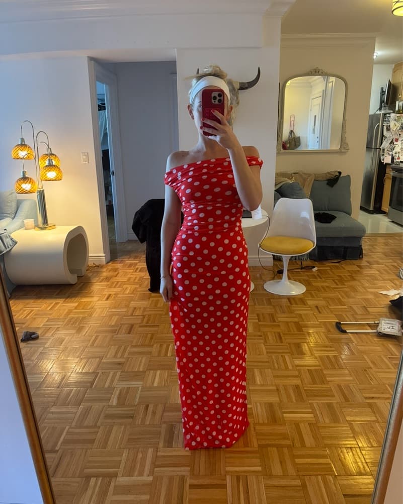 More To Come Polka Dot Red Dress - Image 4