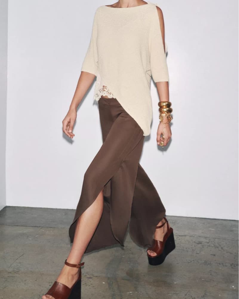 Wide Leg Pants With Vent  - Image 1