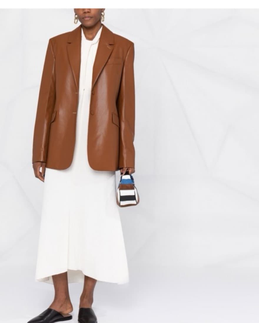 Nanushka Brown Vegan Blazer - Image 4