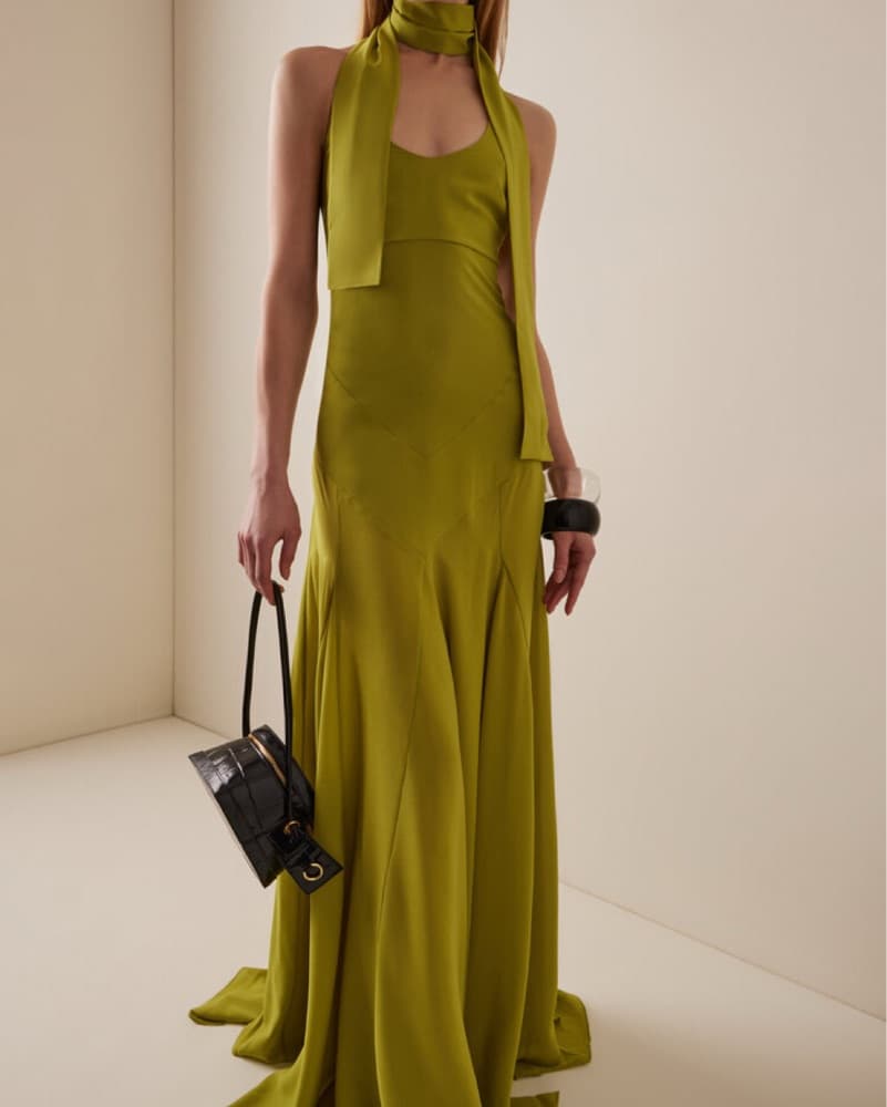 SIEDRES Scarf Halter Maxi Dress - Image 1