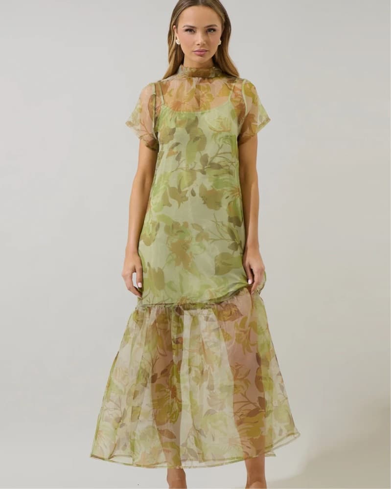 Ellery Floral Dime Organza Maxi Dress - Image 3