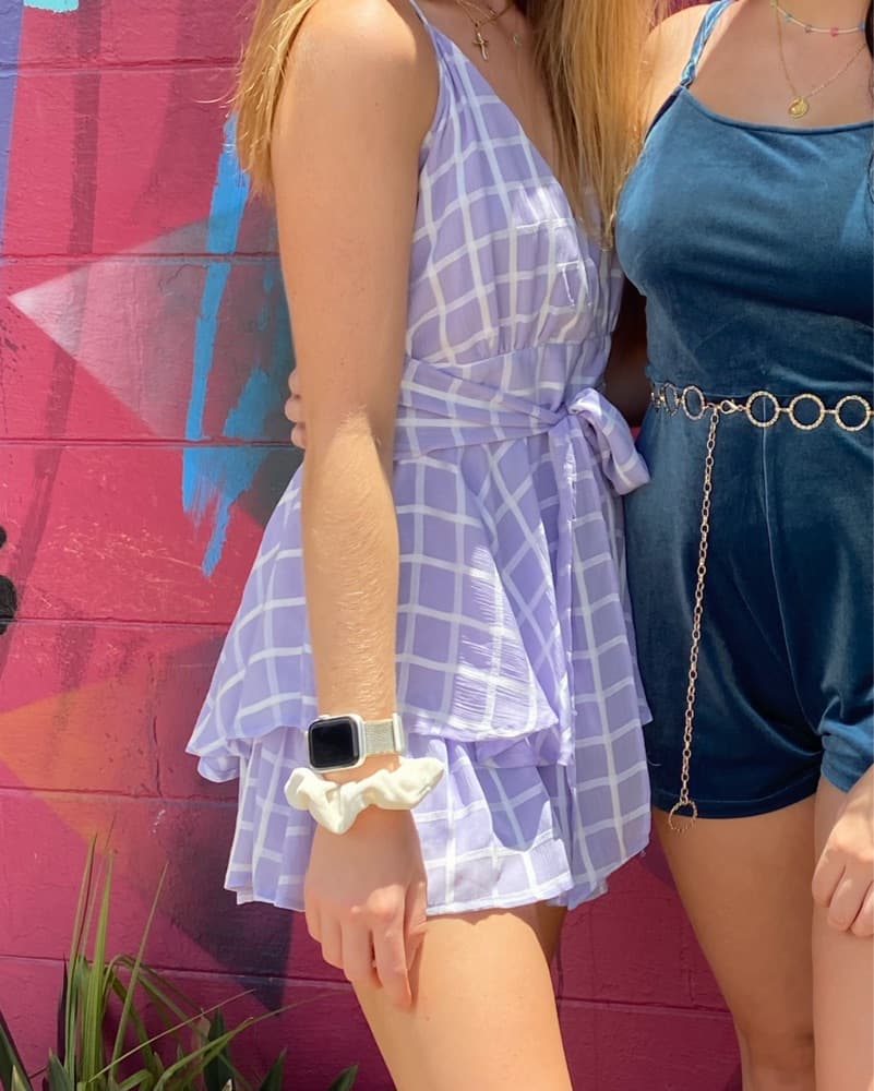 Purple Open Back Romper  - Image 3