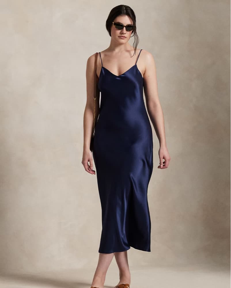 Polo Ralph Lauren Satin Midi Slip Dress - Image 3