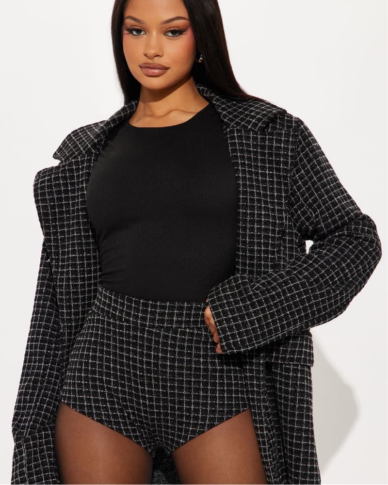 Tweed Micro Short Set - Black/combo - Image 1