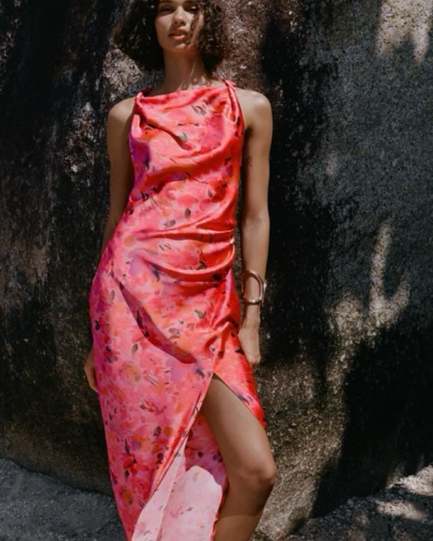 Pink Floral Dress - Image 1