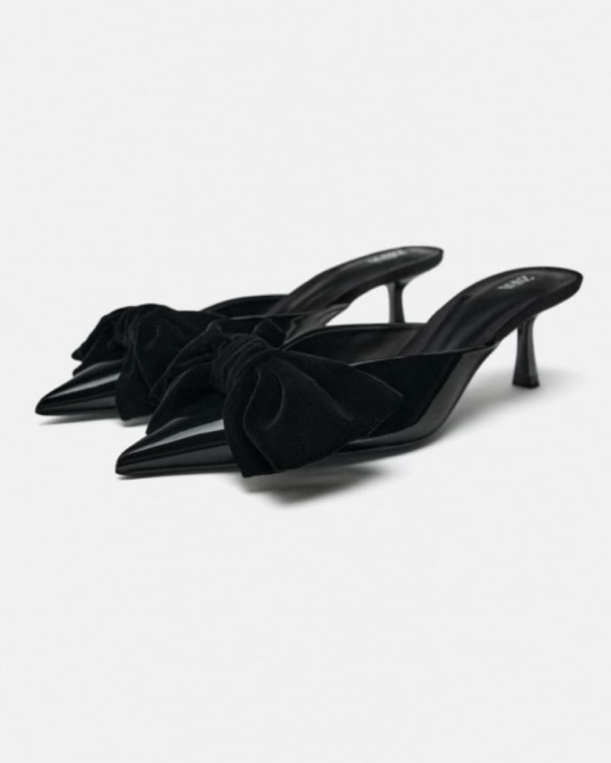 Zara Heeled Mules With Bow - Image 1