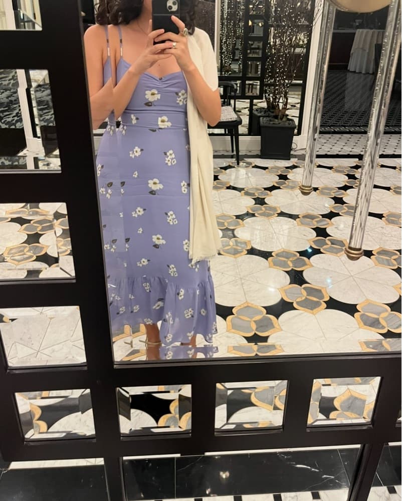 Reformation Lavender Floral Midi Dress - Image 3