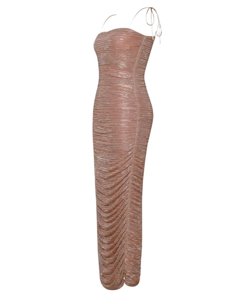 Miss Circle Rose Gold Rouched Dress - Image 4