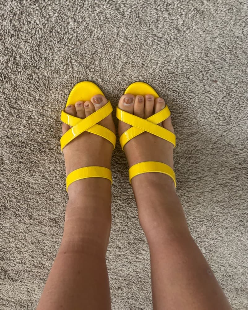 Vibrant Yellow Strappy Sandals - Image 2